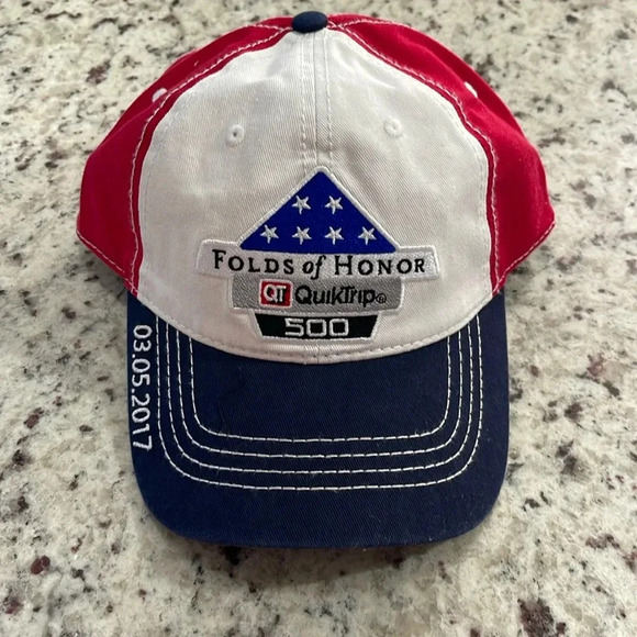 NWT 2017 Folds of Honor QuikTrip 500 NASCAR Colorblock Hat SnapBack Atlanta - Picture 1 of 6